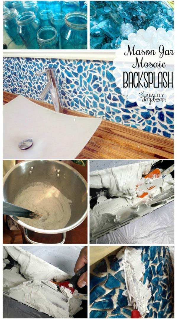 DIY China Mosaic Backsplash #brokenglassart #decorhomeideas