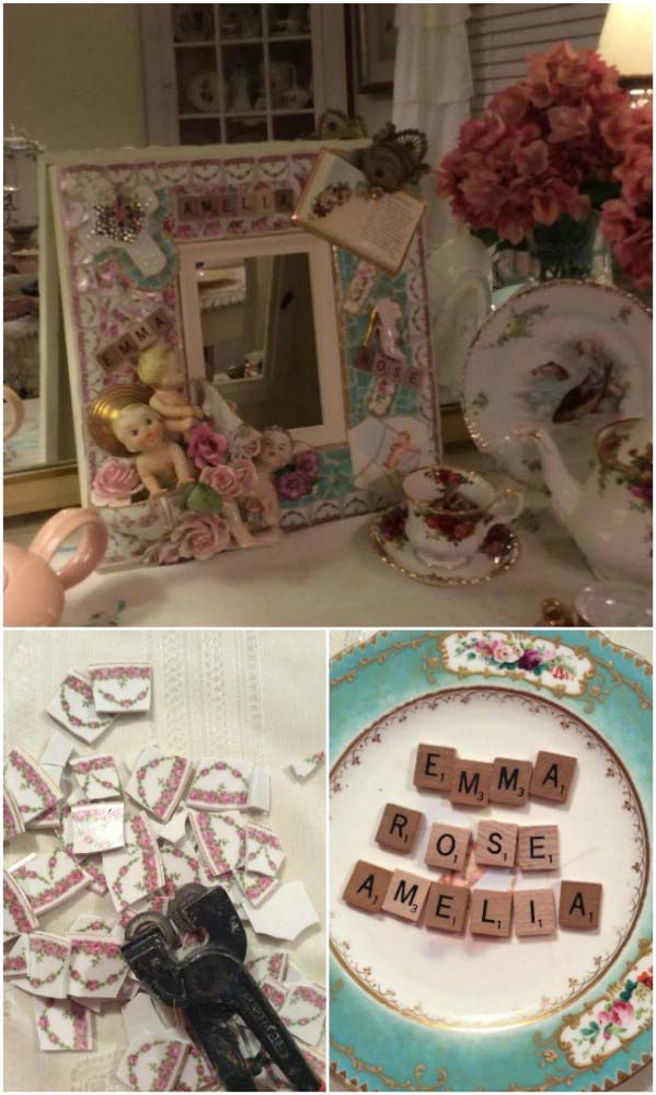 DIY Mosaic Memory Photo Frames #brokenglassart #decorhomeideas