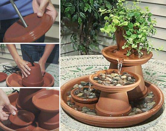 DIY Terracotta Pot Fountain #diywaterfountain #decorhomeideas