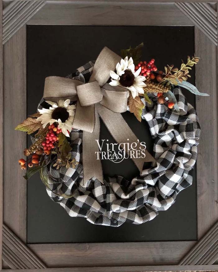 Exquisite Buffalo Plaid Wreath #buffalocheckfalldecor #decorhomeideas