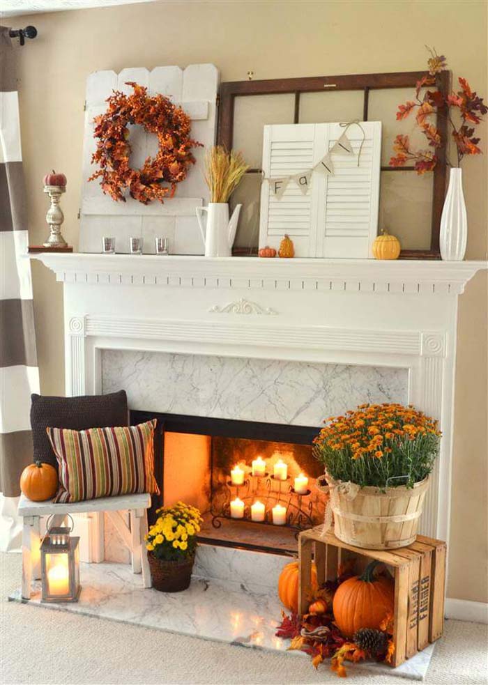 Fall Means Warm Fireside Hues #fallfarmhousedecor #decorhomeideas