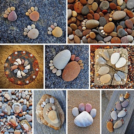 Family-Inspired River Rock Footprints #riverrocklandscaping #decorhomeideas