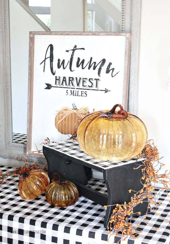 Gorgeous Step Stool and Perfect Design #buffalocheckfalldecor #decorhomeideas