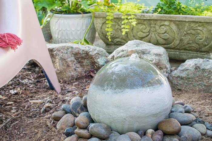 How To Make a Concrete Fountain Orb #diycementprojects #decorhomeideas