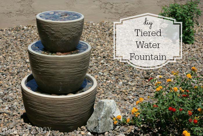 Inexpensive Tiered Water Fountain #diywaterfountain #decorhomeideas