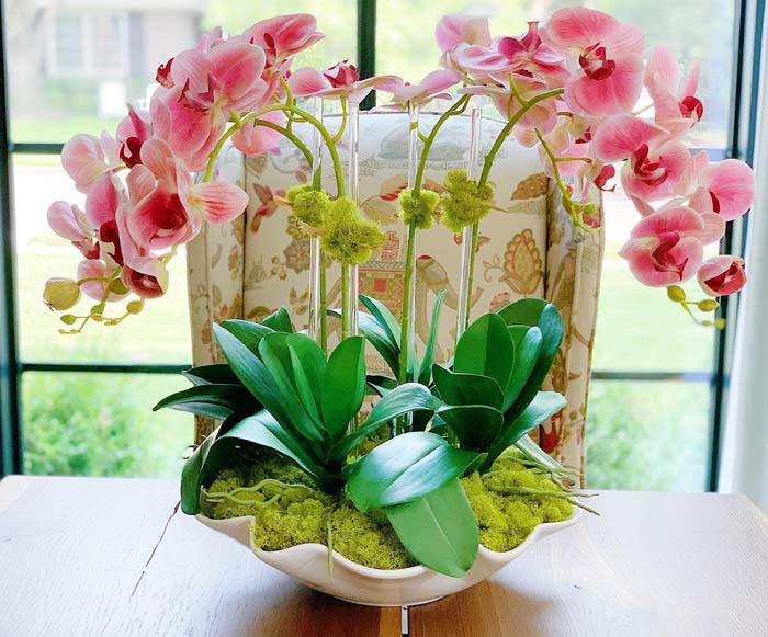 Orchid Fairy Garden Centerpiece #diningtablecenterpiece #decorhomeideas
