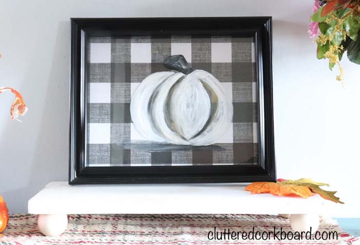 Pretty Plaid Painting Party Fun #fallfarmhousedecor #decorhomeideas