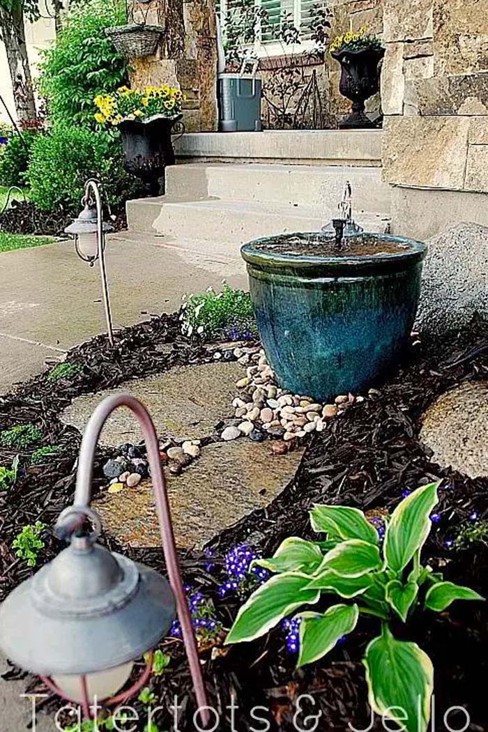 Recirculating Ceramic Pot Fountain #diywaterfountain #decorhomeideas