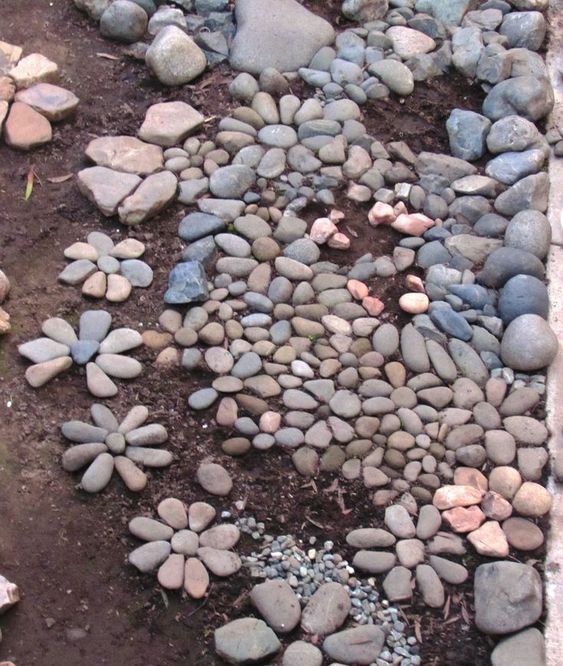 River Rocks Backyard Paving #riverrocklandscaping #decorhomeideas