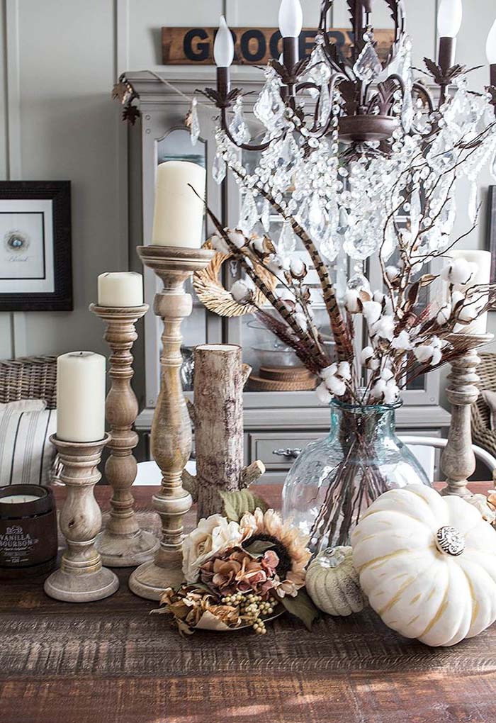 A Stunningly Sophisticated Harvest Centerpiece #fallfarmhousedecor #decorhomeideas