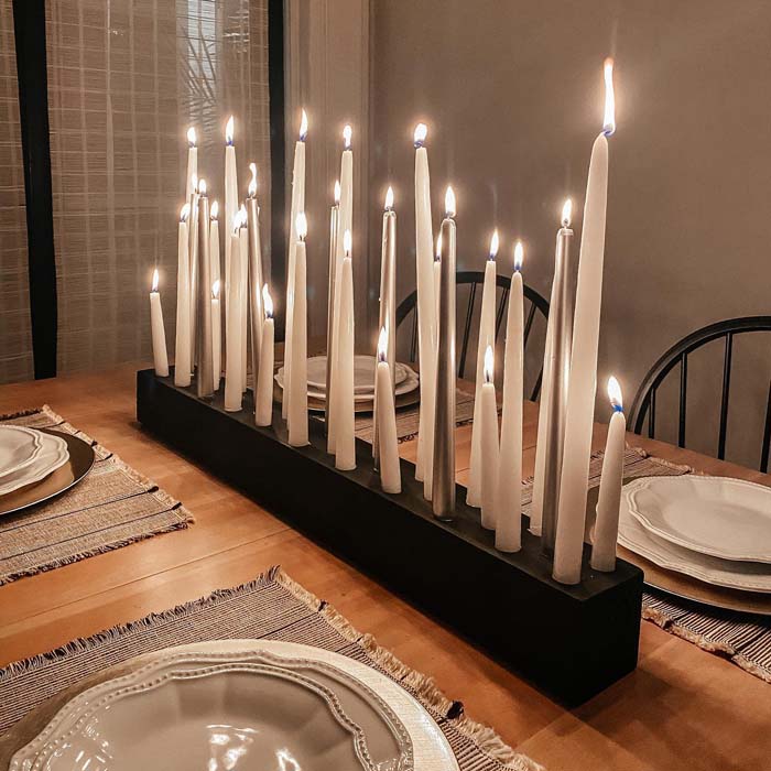 Trendy Wood Candle Block #diningtablecenterpiece #decorhomeideas