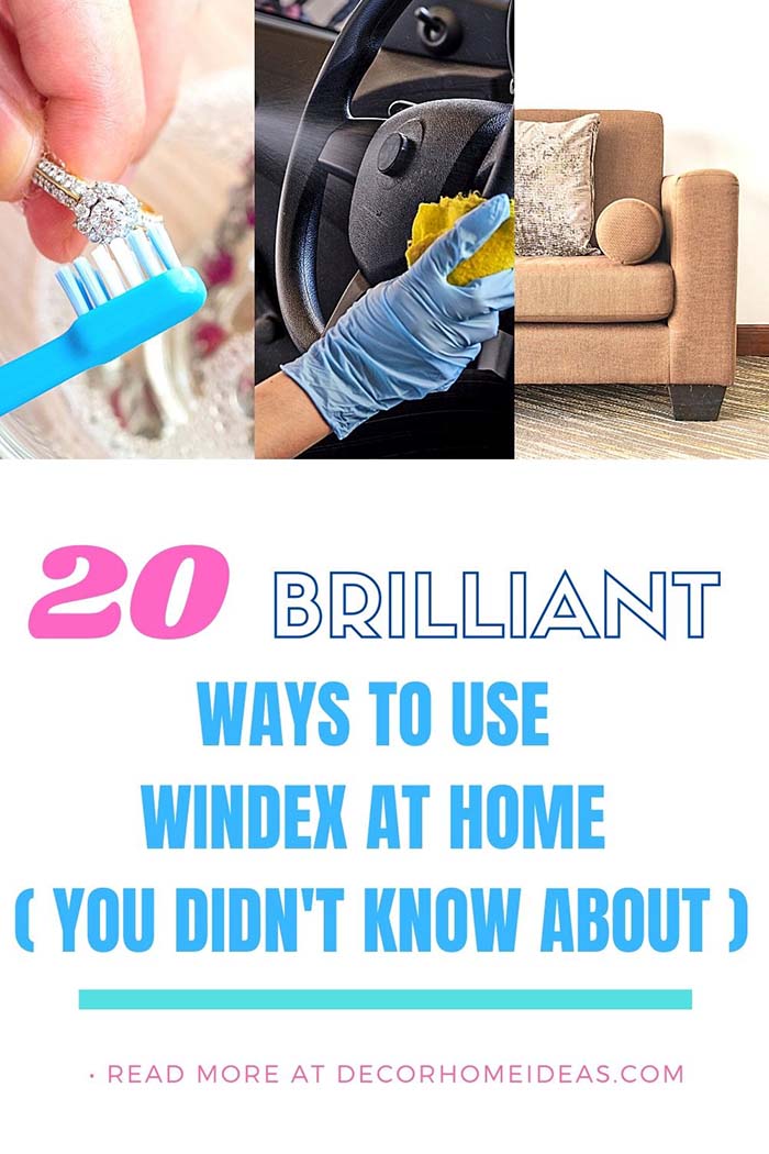 Ways To Use Windex At Home. You already know Windex is great for cleaning windows, now learn the 20 other ways you can use the blue spray cleaner around the house.  #decorhomeideas