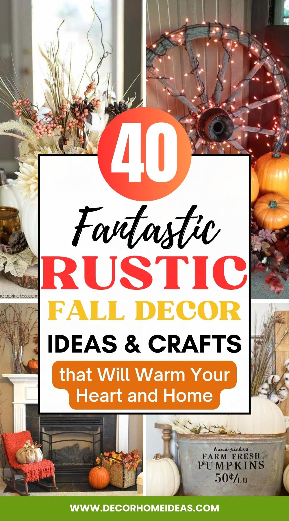 Get Ready to Fall in Love! Explore 40 Breathtaking Rustic Fall Decor Ideas that Will Transform Your Space into a Cozy Haven. From Pumpkin Spice to Everything Nice, Dive into the Magic of Autumn!
