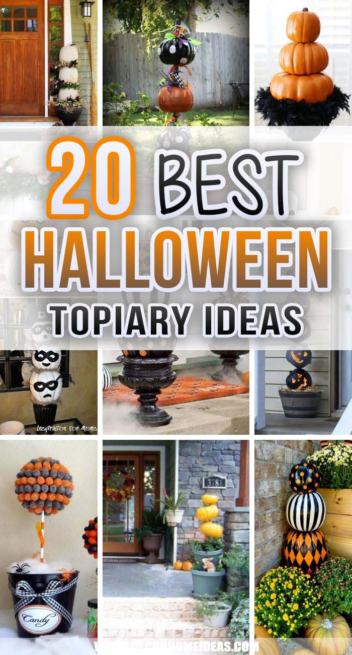 Best Halloween Topiary Ideas. Decorating your front porch for Halloween could be tricky,  but with these Halloween topiary ideas, you can add an instant seasonal curb appeal. #decorhomeideas