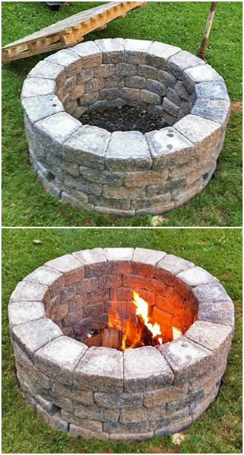 Build a Brick Fire Pit #oldbrickideas #decorhomeideas