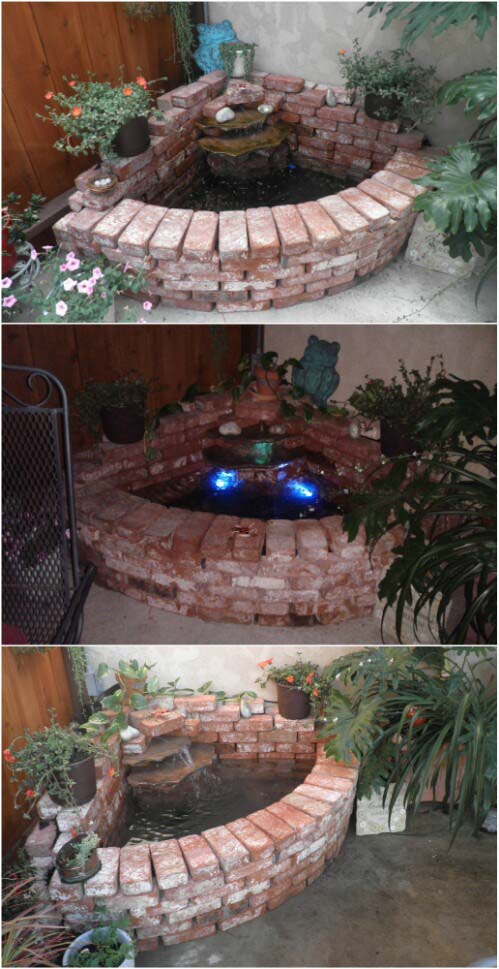 Build a Brick Waterfall #oldbrickideas #decorhomeideas