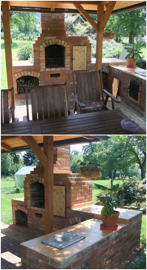 Build an Outdoor Fireplace Grill #oldbrickideas #decorhomeideas