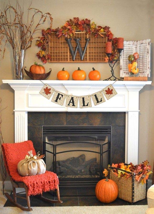 5. Burlap Fall Banner #rusticfall #decorhomeideas