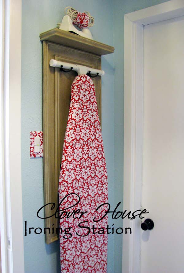 Door Repurposed for Ironing Station #repurpose #olddoors #decorhomeideas