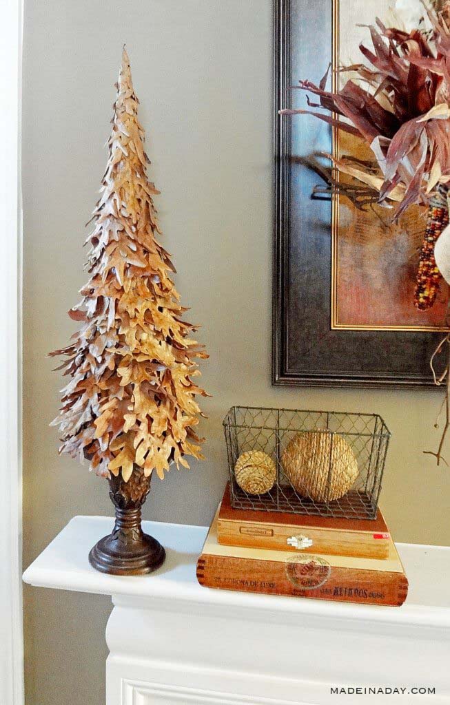 13. Fall Leaf Tree #rusticfall #decorhomeideas