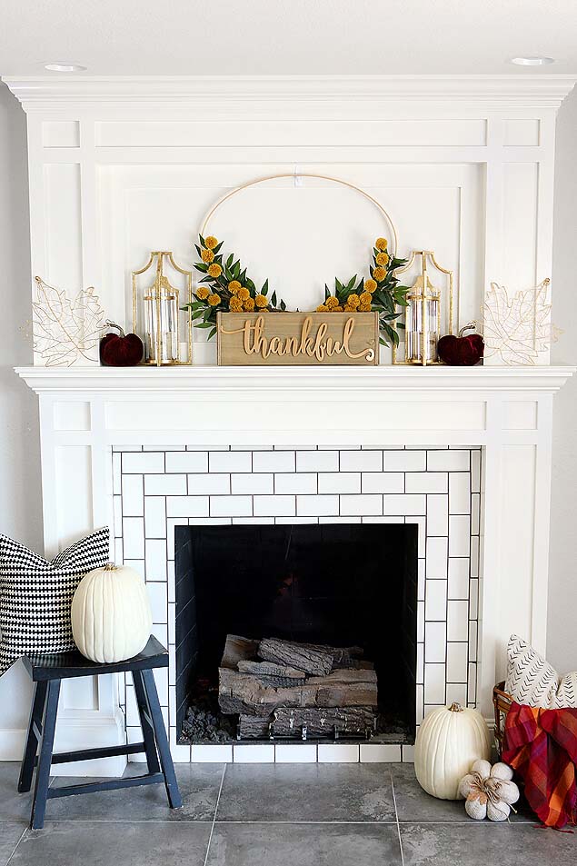 14. Fall Mantelpiece Arrangements #rusticfall #decorhomeideas