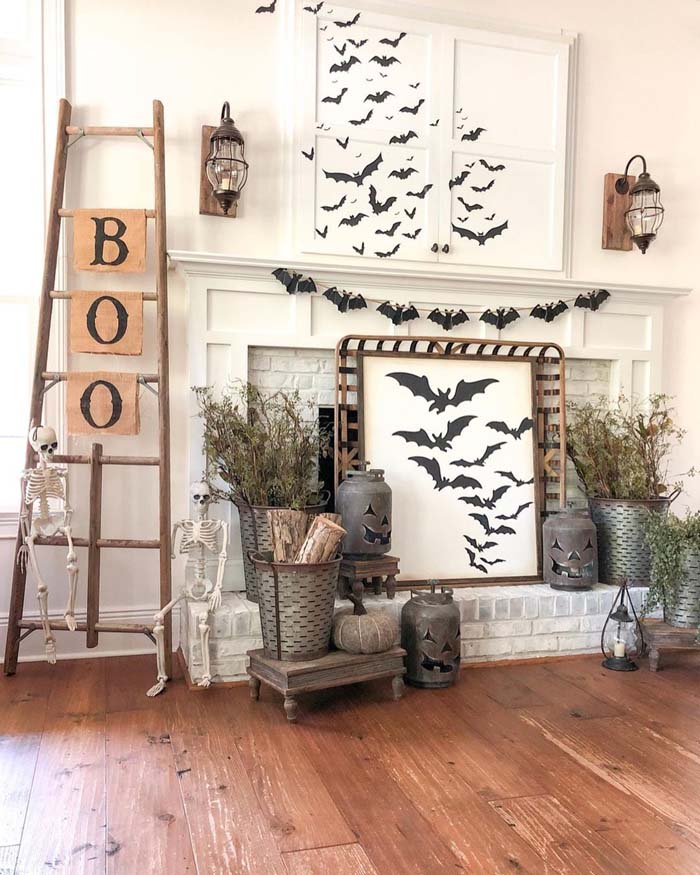 Farmhouse Halloween Living Room #farmhouse #halloween #decorhomeideas