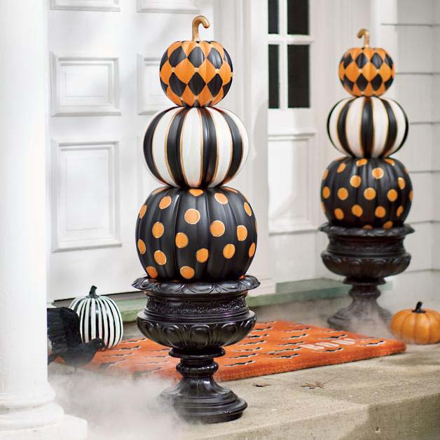 Halloween Pumpkin Topiary #topiary #halloween #decorhomeideas