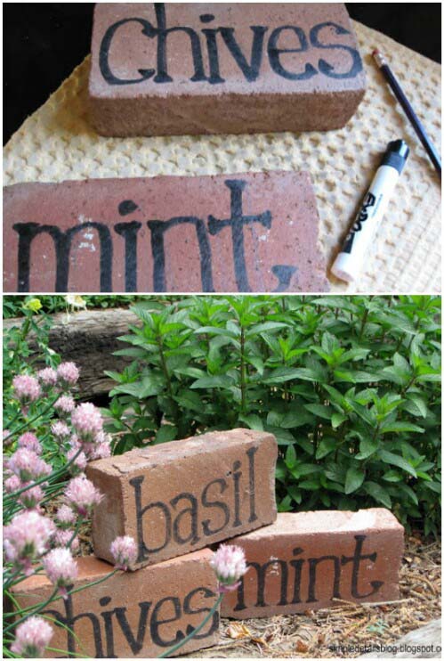 Make Garden Markers #oldbrickideas #decorhomeideas