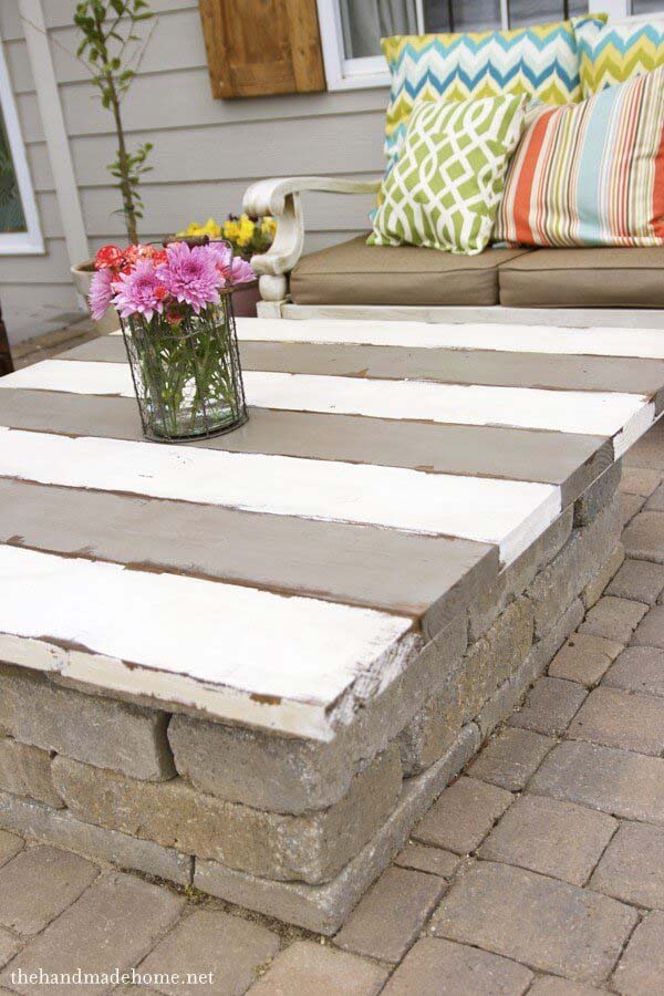 Outdoor Patio Fire Pit Table Top #oldbrickideas #decorhomeideas