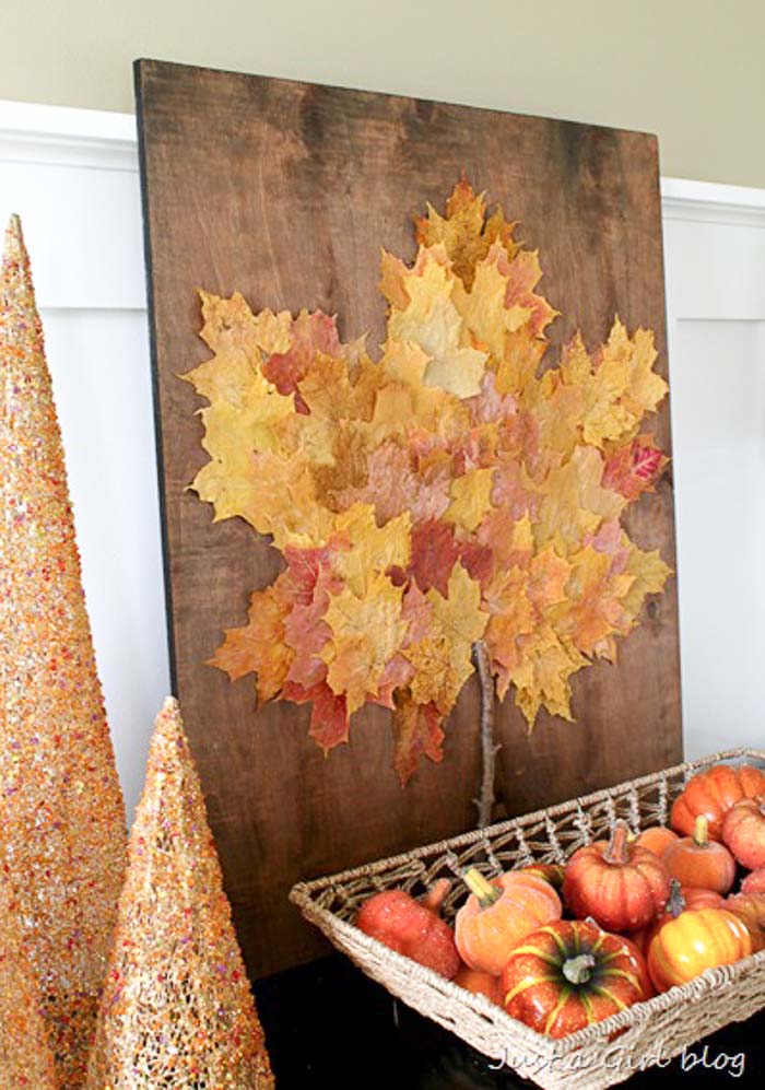 29. Real Leaf Project Fall Craft #rusticfall #decorhomeideas