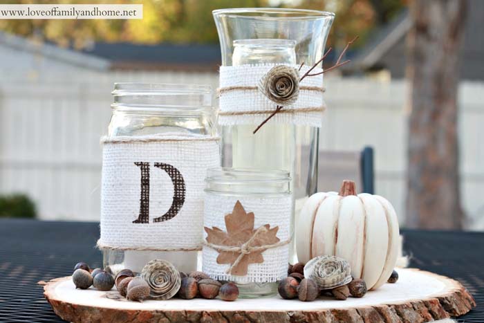 30. Rustic Fall Centerpiece Tutorial #rusticfall #decorhomeideas