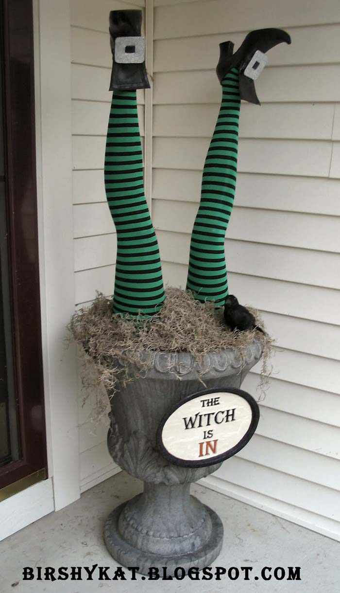 66. Witch in the Urn #frontporch #halloween #decorhomeideas