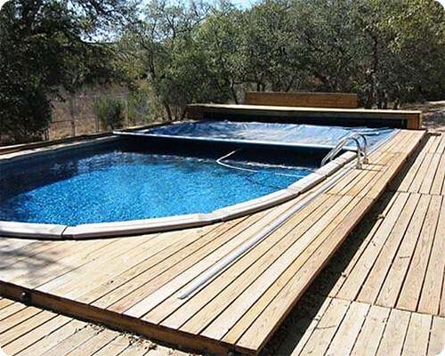 6. Above Ground Pool with Automatic Cover #abovegroundpoolwithdeck #decorhomeideas
