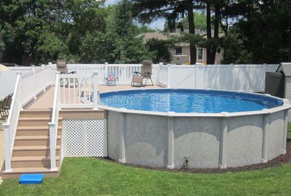 8. Above-Ground Pool with Deck Idea #abovegroundpoolwithdeck #decorhomeideas