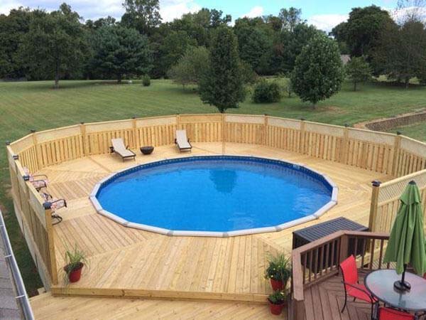 11. Above-Ground Pool with Fenced Deck #abovegroundpoolwithdeck #decorhomeideas