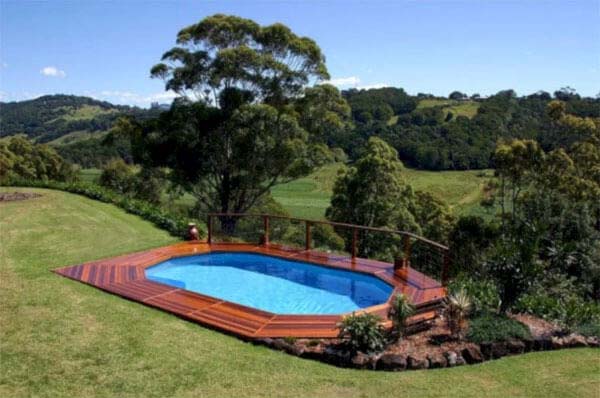 13. Above-Ground Pool with Ipa Wood Deck #abovegroundpoolwithdeck #decorhomeideas