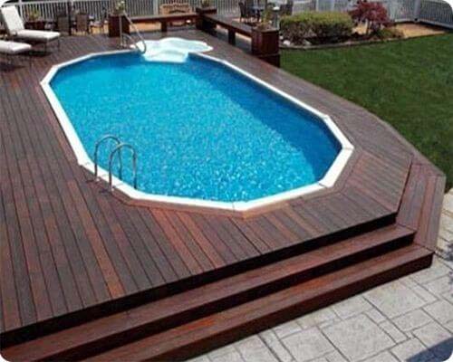 18. Above-Ground Pool with Terraced Deck #abovegroundpoolwithdeck #decorhomeideas