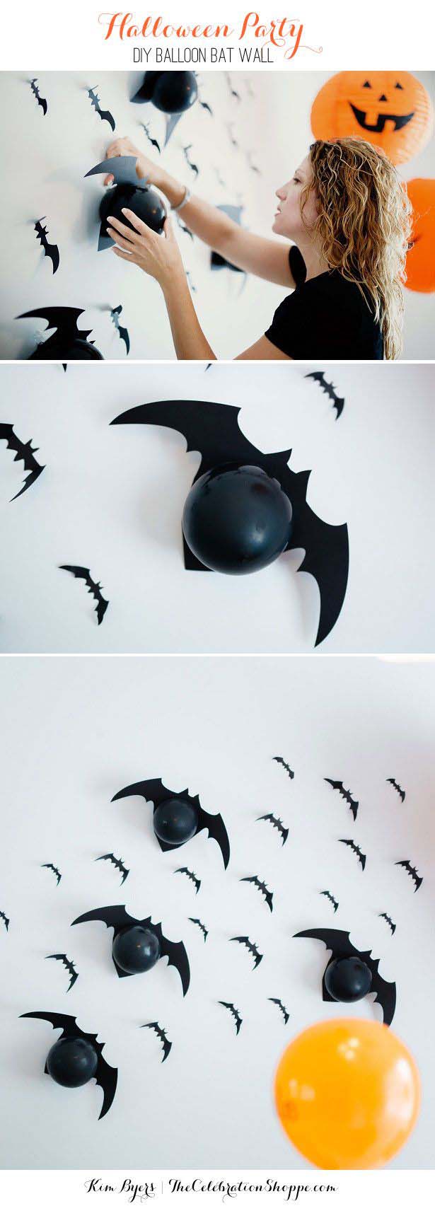 8. Batty Balloons #halloween #party #decor #decorhomeideas