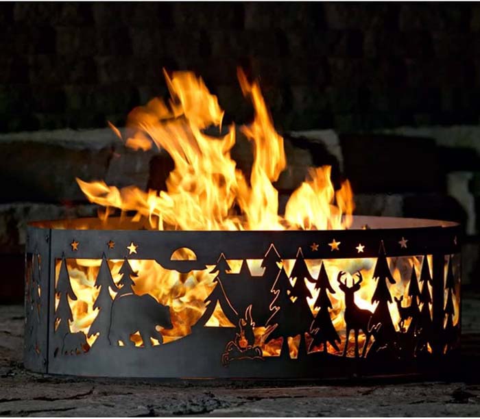 5. Beautiful Northwoods Metal Fire Ring Pit #metalfirepit #decorhomeideas