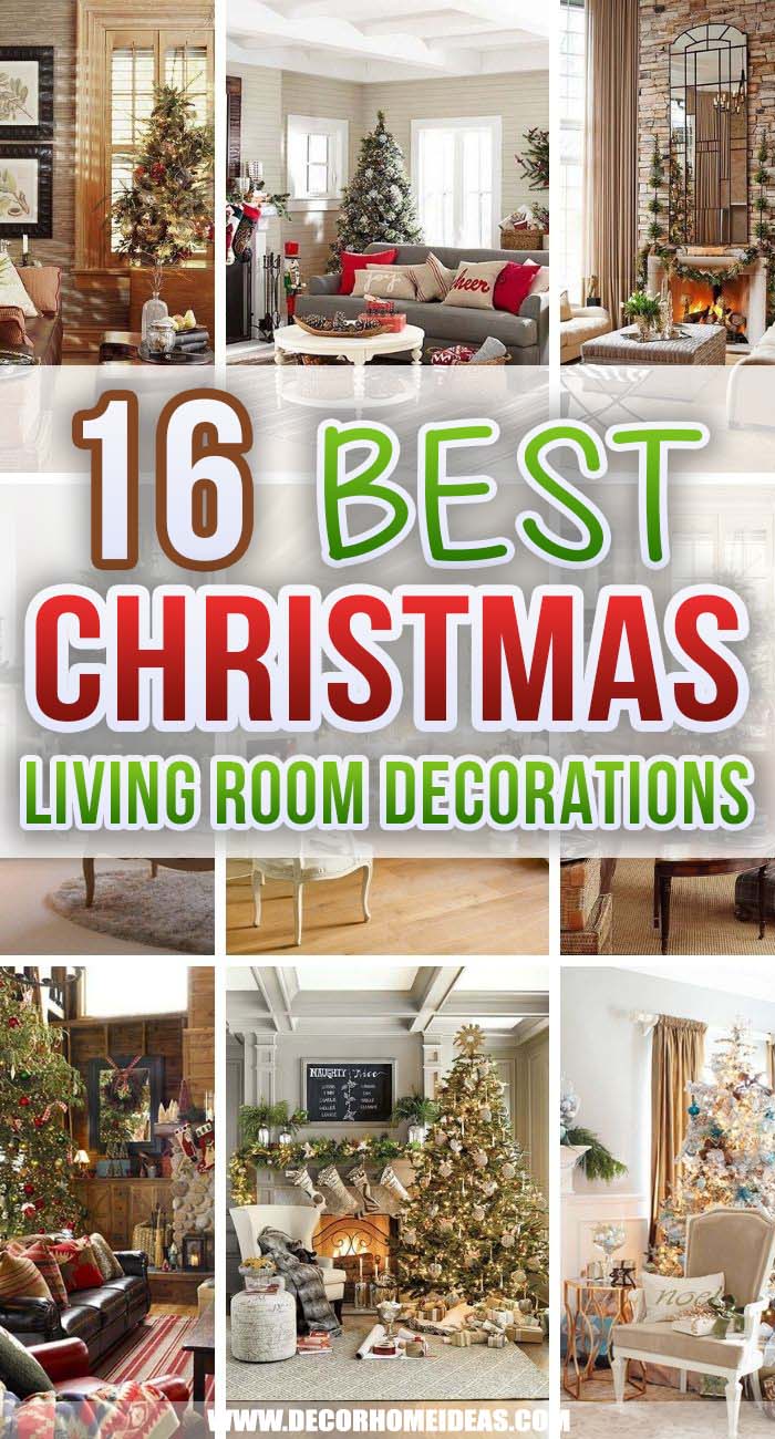 Best Christmas Living Rooms. Transform your living room—the heart of your home—into a perfectly chic space for Christmas with any of these 36 elegant decorating ideas. #decorhomeideas