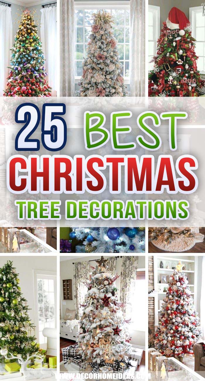 Best Christmas Tree Decorations. The Christmas tree is the focal point for all your holiday decor, so it should make a statement. Here are the best festive ideas for decorating your Christmas tree.  #decorhomeideas