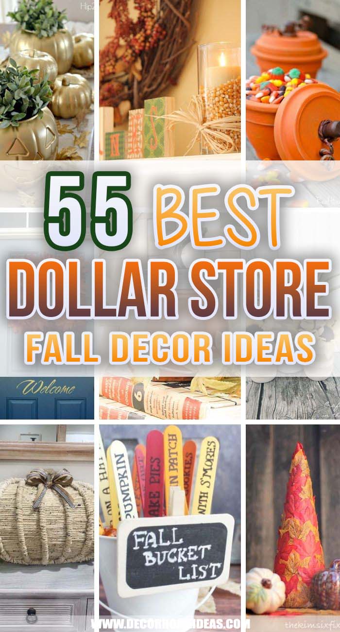 Best Dollar Store Fall Decor Ideas. Decorate on a budget with these dollar store fall decor ideas. From centerpieces to wreaths, there are plenty of dollar tree fall decor ideas to fill your home with autumnal flair. #decorhomeideas