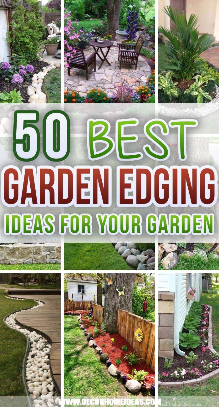 Best Garden Edging Ideas. Make your garden look more polished with our best garden edging tips and ideas. From landscape timbers to paver stones, we've got great garden border ideas for any style garden.  #decorhomeideas
