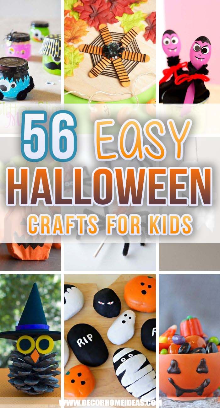 Best Halloween Crafts For Kids. These Halloween crafts will provide hours of spooktacular fun for your kids. From wicked witches and ghoulish ghosts, there are plenty of craft ideas here. #decorhomeideas