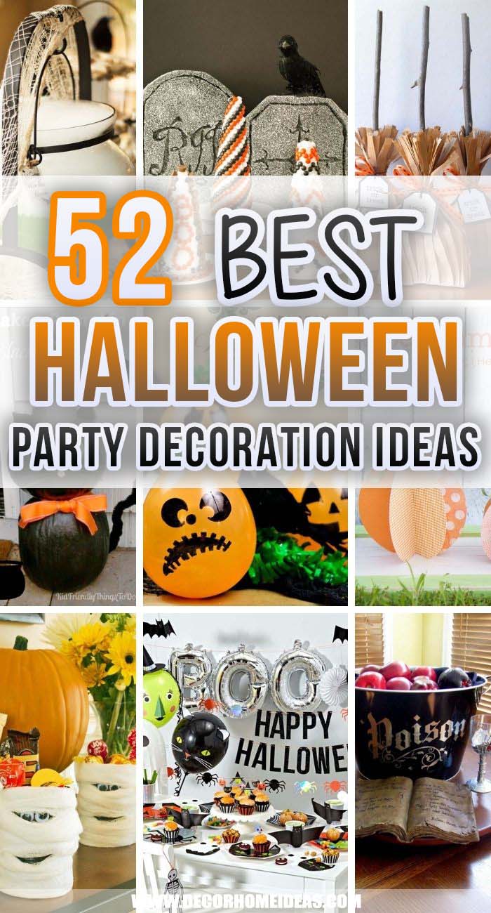 Best Halloween Party Decoration Ideas. Try these spooky and fun DIY Halloween party decoration ideas for your next bash. These best Halloween party decoration ideas will definitely stun your guests—candy corn bunting and morgue door decor, anyone? #decorhomeideas