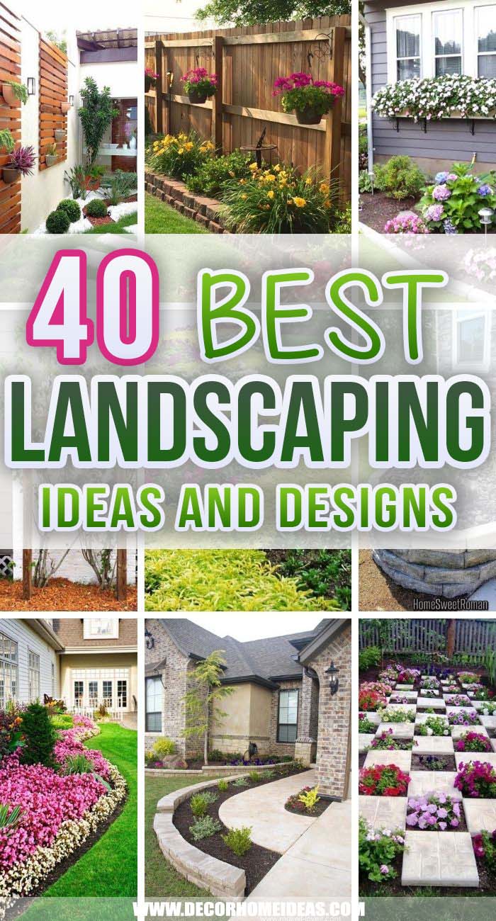 Best Landscaping Ideas And Designs. Get an instant boost to your curb appeal with these awesome landscaping ideas. We have included blooming flowers, evergreen plants, rock gardens, cascades, hardscape and landscape design. Low maintenance landscaping, backyard landscaping and DIY landscaping. #decorhomeideas