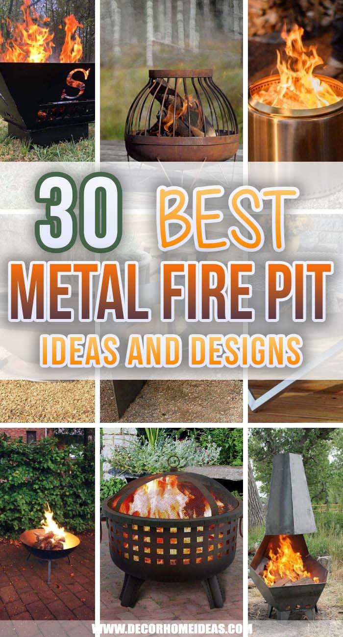 Best Metal Fire Pit Ideas. Gather around a crackling fire with the best metal fire pit ideas. Explore unique steel, copper and iron backyard fire pit designs from round to rectangular. #decorhomeideas