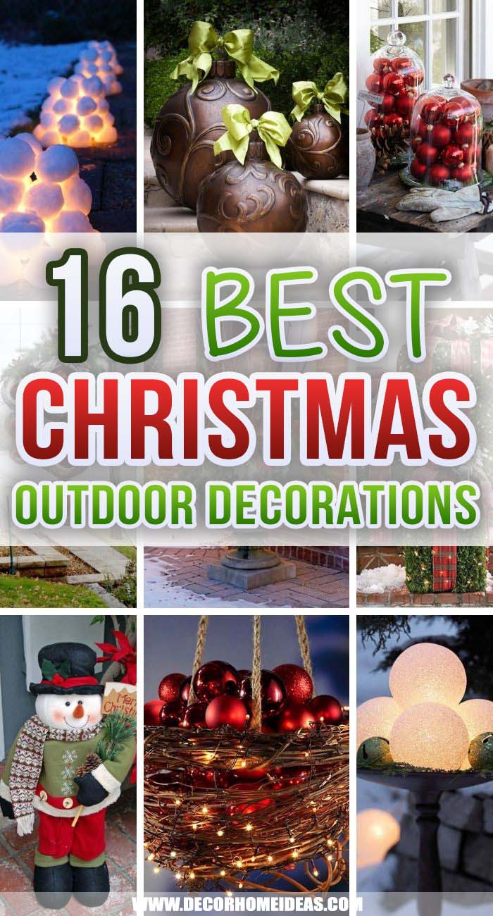Best Outdoor Christmas Decorations And Ideas. You'll love these festive outdoor Christmas decorations! Our ideas for outside Christmas porch decor will have your home looking gorgeous in no time. #decorhomeideas