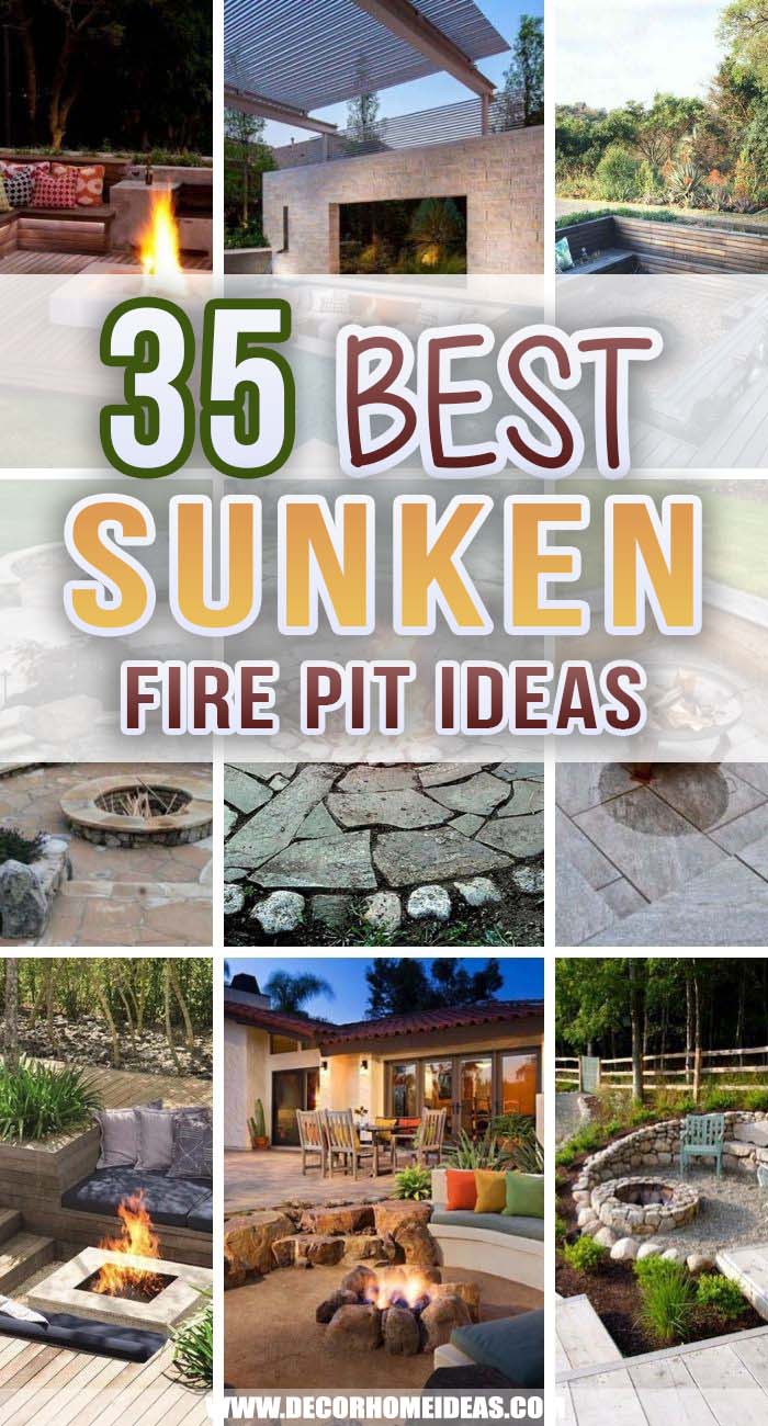Best Sunken Fire Pit Ideas. These wonderful sunken fire pit ideas are here to make your summer the best one ever. Enjoy more family or friends gatherings outdoor. #decorhomeideas