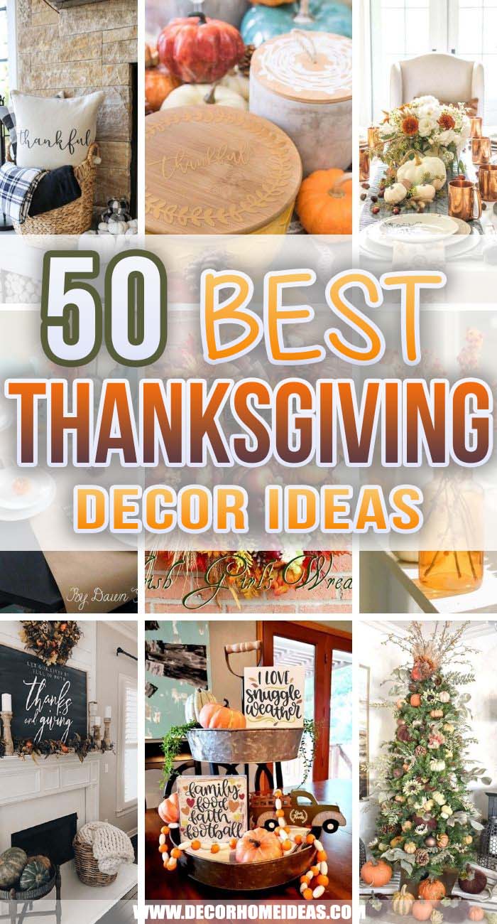 Best Thanksgiving Decor Ideas. Want to decorate your home on a budget? These cheap and easy DIY Thanksgiving decorations—for both indoors (think walls) and outdoors will make your space cute. #decorhomeideas